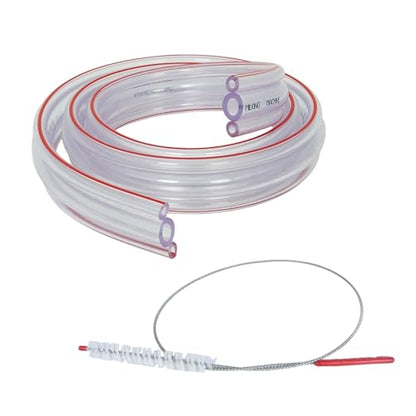 Premium Food-Grade Milk Hose, Clear, BPA Free, Flexible Tubing with 59-Inch Cleaning Brush for Dairy Applications (1/2" Milk Hose and Pulsator Hose + Brush) - size: 1/2" Milk Hose and Pulsator Hose + Brush