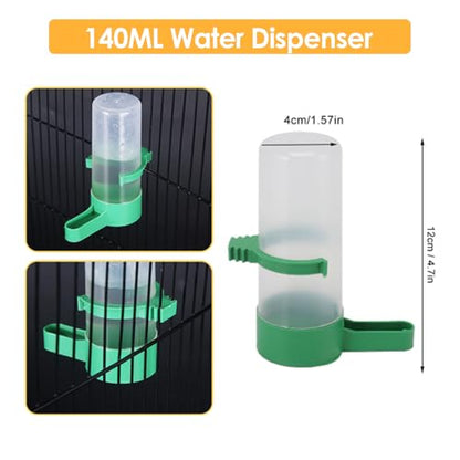 HEEPDD Plastic Chick Feeder and Waterer Kit, 2 Pack Small Poultry Bird Drinking Feeding Set with 12 Holes, 140ML Capacity for Baby Chicks Duck Quail