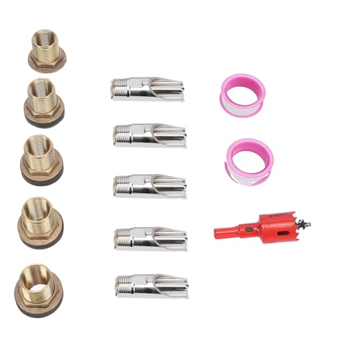Asixxsix Waterer, Stainless Steel Automatic Nipple Waterer, Nipple with Brass Connectors and Sealing Tapes for Pigs Goats Swine
