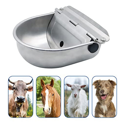 Stainless Steel Livestock Water Bowl with Float Valve Tank,Automatic Farm Water Bowl for Horse, Cow, Goat, Sheep, Dog Drinking Waterer - size: No Pipe