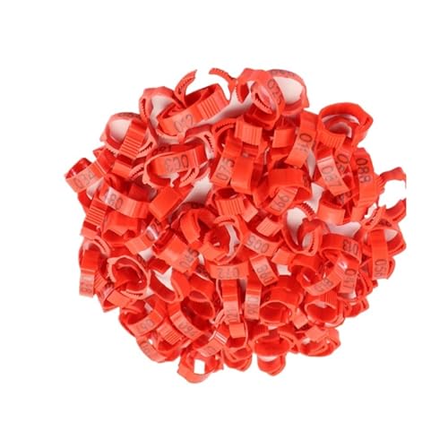25pcs 100pcs Chicken and Duck Pigeon Leg Small Foot Ring Clasp Poultry Chick Goose Animal Identification Tool for Easy Flock Management(Poultry Red 25pcs) - color: Poultry Red 25pcs