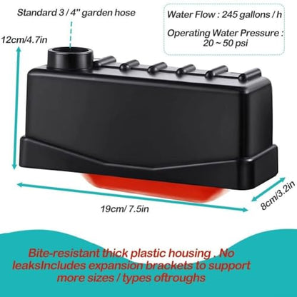 2X Automatic Tank Float Valve for Livestock Water Troughs, Ponds & Reservoirs, 3/4 Inch NPT Connection, PE ABS Iron Construction