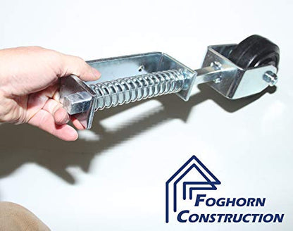 220 lb Heavy Duty Gate or Door Caster - Spring Loaded - 4 Inch Fixed Wheel - Square Shaft Non-Swivel - Foghorn Construction