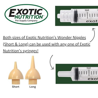 Wonder Nipple - Nursing Nipple for Baby Animals - Handfeeding Baby Squirrels, Sugar Gliders, Hedgehogs, Guinea Pigs, Raccoons, Prairie Dogs, Opossums, and More! (Short)