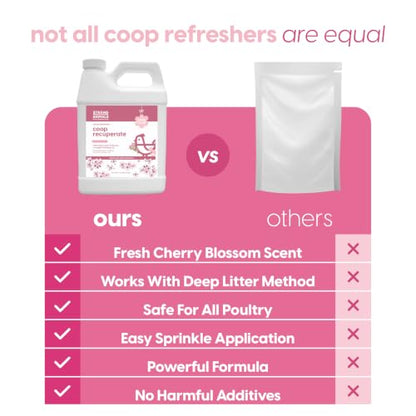 Coop Recuperate for Chickens - Cherry Blossom Coop Refresher for Chickens, 2.5 lb 2 Pack, Controls Odor, Moisture & Ammonia, Bedding Accessories & Deodorizer, Limited Edition Spring Scent