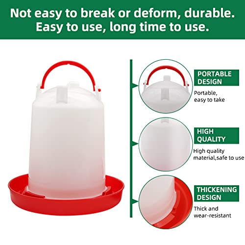 Chicken Feeder Waterer Kit Hanging 3.17 Quart Poultry Water Fountain & 6.6lb Feeder for Chick Duckling & Gosling
