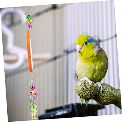 Happyyami Hens Mirror Toy with Bells Durable Bird Hanging Mirror for Parrots and Chickens Easy to Install Made from for Pet Play and Enrichment Activities