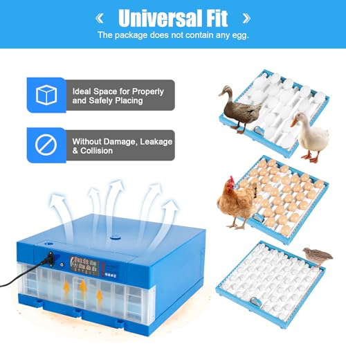 48 Egg Incubator 2-in-1 Incubation & Hatching, Incubator with Automatic Egg Turning Humidity Control, Precise Temperature, Digital Display, AC110V or DC12V, for Chicken, Quail, Duck Eggs