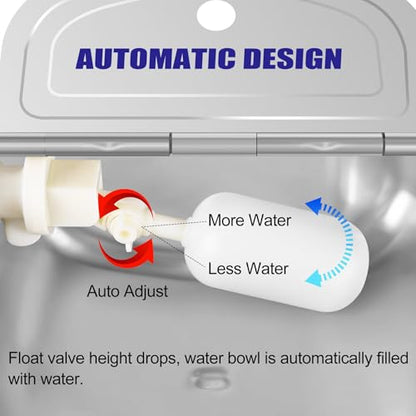 ToLanbbt 2PCS Automatic Animal Dispenser Horse Water Bowl with Float Valve Stainless Steel Goat Waterer Feeder Outside Water Trough for Livestock Auto Fill Dog Water Bowl with 1/2" Hose, Drainage Hole - size: 2 PCS