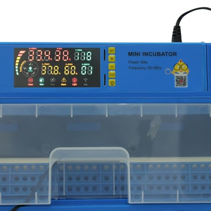 Blue 128 Egg Incubator Automatic Digital Poultry Hatcher Machine with Auto Turning & Humidity Control for Chicken Duck Goose Quail Birds