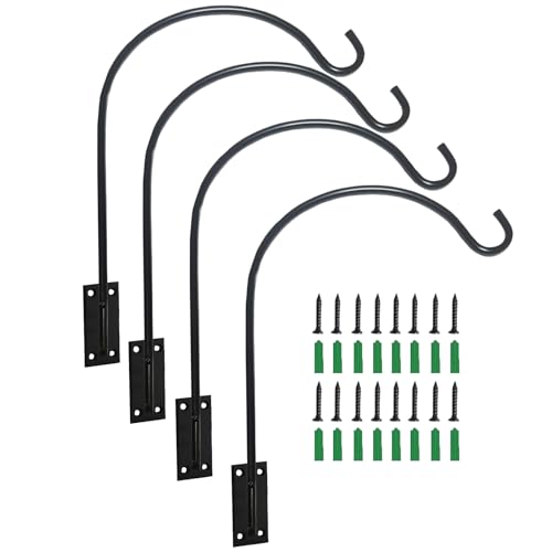 Deck Bird Feeder Hanger Hook Wall Mounted 4 Pack for Railing,Hanging Bird Feeders, Plants, Flower Baskets,Windchimes, Lanterns,Holiday Decoration