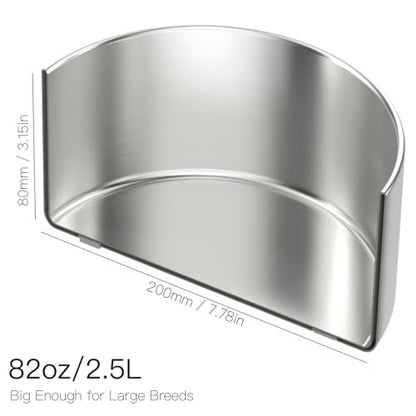 2L Double Layers 304 Stainless Steel Dog Bowl - Insulated & Durable | Non-Slip Base | Easy to Clean | BPA-Free Safe Dog Food and Water Bowl - color: 2L