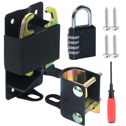 S16100700 Two Way Lockable Gate Latch (Small Size Version: 3" L x 5" H) with Black 4-Digit Combination Lock for Metal Tube Gates with 1-1/4" to 1-1/2" Diameter Tubes - color: 1x S16100700(Small Size Version 3"x 5")