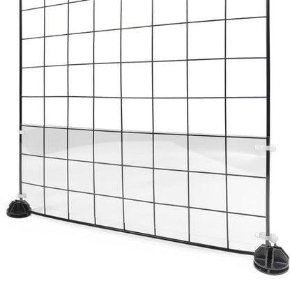 12 Pcs Cage Guard 13.8"x4.7" with Zip Ties Scatter Guard Clear Cage Liner Flexible Side Lining for Rabbit Guinea Pig C&C Metal Wire Playpen - size: 13.8" x 4.7" (12 PCS)