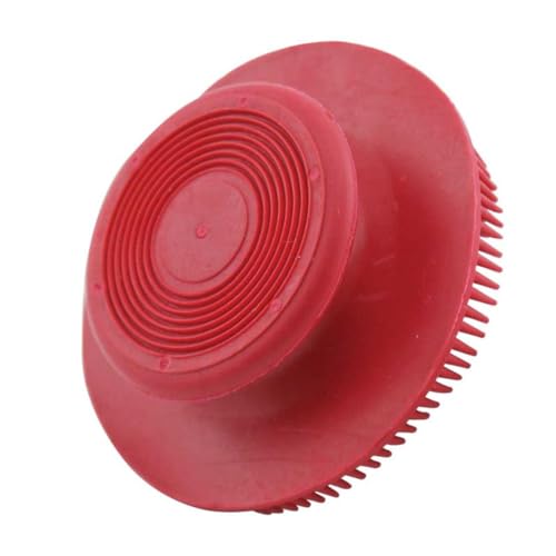 Paw Brothers Soft Rubber Curry Brush Dogs, Small Short Hair Dogs and Cats, Dog Bath Brush, Reduce Shedding, Gentle Bristles for Grooming, Massage and Stimulates Hair, Remove Loose Fur, Red, 2.8 Inch