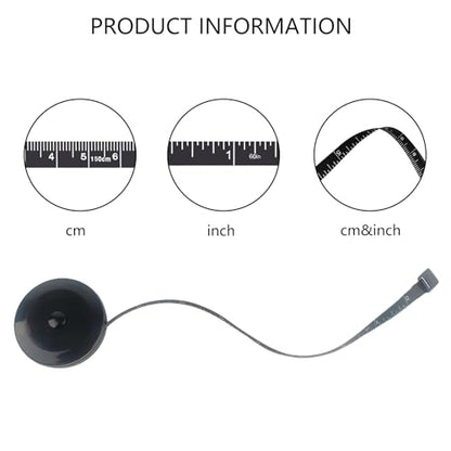 GDMINLO 2 Pack Tape Measure Retractable Measuring for Body Fabric Tailor Cloth Knitting Craft Weight Loss Measurements 60-Inch Soft Pink & Retractable Black Dual Sided Rulers
