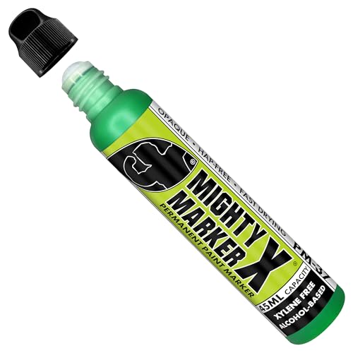 PM-37 Industrial Dauber Paint Marker - 12mm Wide Tip for Metal, Glass & Non-Porous Surfaces - Xylene Free, 45ml Capacity - Green - color: Green