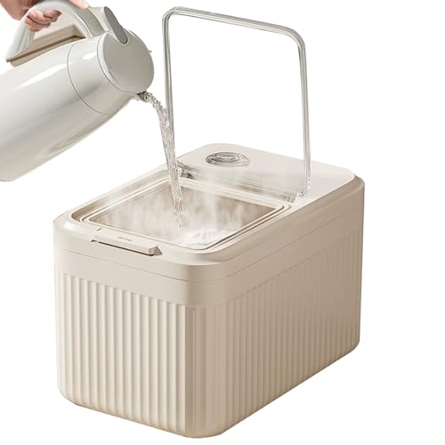 Dog Food Storage Container - Airtight Sealed Bin For Freshness Protection, Resistance With Locking Lid Moisture Control, Treat Dispenser For Dry Kibble Flour Grain Use Barn Garage 18 Inch - color: cream colored M