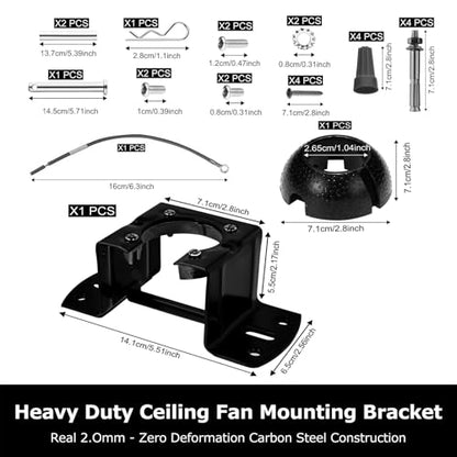 Ceiling Fan Mounting Bracket, Ceiling Canopy Fan Balancing Adapter Kit for Living Room, Outside Patio, Porch