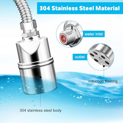 1 Pack Float Valve For Water Tank,1/2" to 3/4'' Water Float Valve, 304 Stainless Steel Fully Automatic Water Level Level Control Float Valve For Water Tank Pool Livestock Troughs Distille - size: 1 Pack-B