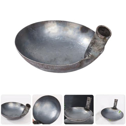 UKCOCO Thickened Large Iron Ladle 13.5cm Long Handle Sturdy Water Scoop Multi-function Steel Spoon for Kitchen, Industrial Use, and Livestock Feeding