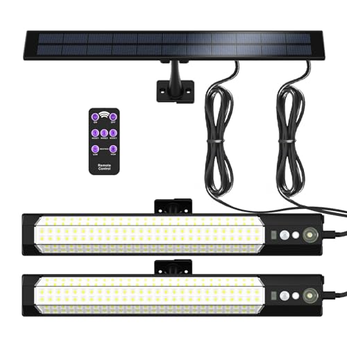 Solar sensor lights, outdoor high-brightness lighting, motion sensor sensing, independent solar charging panel, detachable handheld lighting, safety lights suitable for porches, garages and courtyards