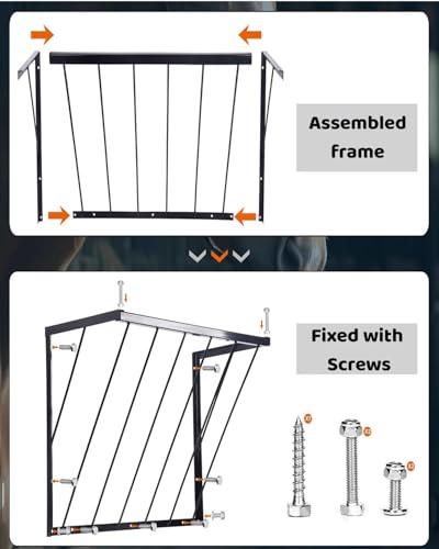 Wall Mount Horse Feeder for Flat Wall, Small Hay Rack Grain Feeders for Goats Sheep Horse Steel Livestock Trough with 25 Gallon Capacity
