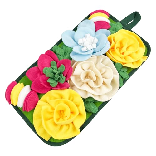 Pig Enrichment Toys, Mini Pig Foraging Mat, Snuffle Pad Bed Interactive Treat Mat Toy for Pet Pig and Farm Use - color: Yellow