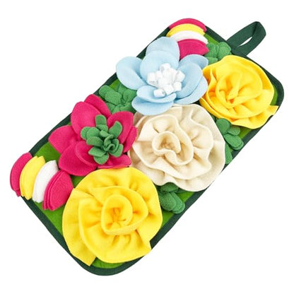Pig Enrichment Toys, Mini Pig Foraging Mat, Snuffle Pad Bed Interactive Treat Mat Toy for Pet Pig and Farm Use - color: Yellow