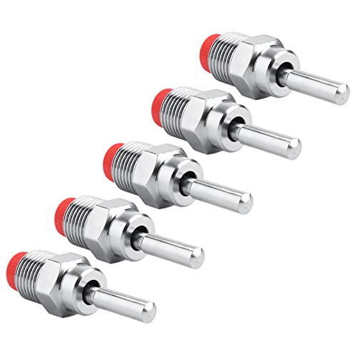 SUNGOOYUE 5 Piece Automatic Waterer Stainless Steel Nipple Drinker 63 X 20 Mm Threaded Long Rod Red Cap Design for Sows Piglets Farm Drinking Use