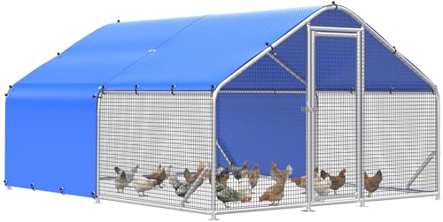 Sino Luban Metal Chicken Coop Run 11.8x8.9ft with Heavy Duty Hardware Cloth, Large Chicken Runs for Yard with Waterproof Cover, Outdoor Chicken Pen Enclosure, Walk-in Poultry Cage with Support Brace - size: 11.8x8.9 FT - Hardware Cloth