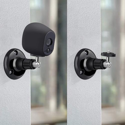 1 Pack Adhesive Ring Camera Mount Stick Up Mount Holder Compatible with Outdoor Security Camera, 360° Degree Adjustable Security Mounting Bracket,Camera Not Included (Black, 1 Pack) - color: Black, size: 1 Pack