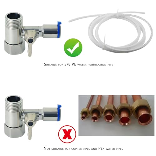 Stainless Steel 1/2"x1/2"x3/8" Tee Stop Valve | For RO reverse osmosis filters, coffee brewers, ice makers & fridge water splitters. Stainless steel tee stop valve. - style: 1/2*1/2*3/8Three-Way Ball Valve