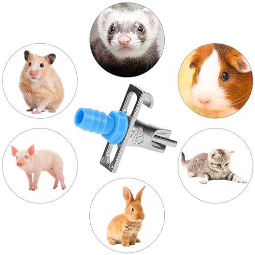 QWORK Automatic Rabbit Watering Kit with 6 Nipple Drinker Feeders, 16-Foot Hose, and Barb Fittings Connector, 1/2" G Thread