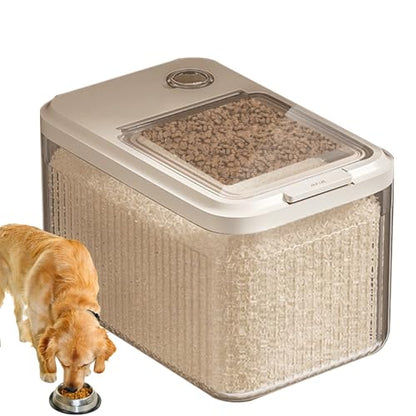 Dog Food Storage Container - Airtight Sealed Bin For Freshness Protection, Resistance With Locking Lid Moisture Control, Treat Dispenser For Dry Kibble Flour Grain Use Barn Garage 18 Inch - color: Transparent S