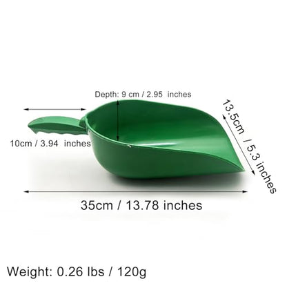 Extra Big Size Thickened Plastic Utility Scoop, 35~55-Ounce Scoop Livestock Feed Scoop for Any Household Disposing Replacing Litter/Animal Pet Farm Pig Horse Feed Food Shovel (Plastic)