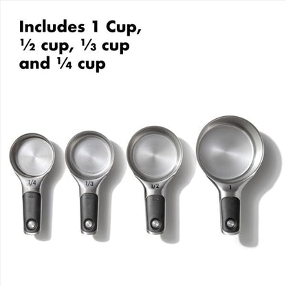 OXO Good Grips 4 Piece Stainless Steel Measuring Cups with Magnetic Snaps - size: 4 count, style: Cups