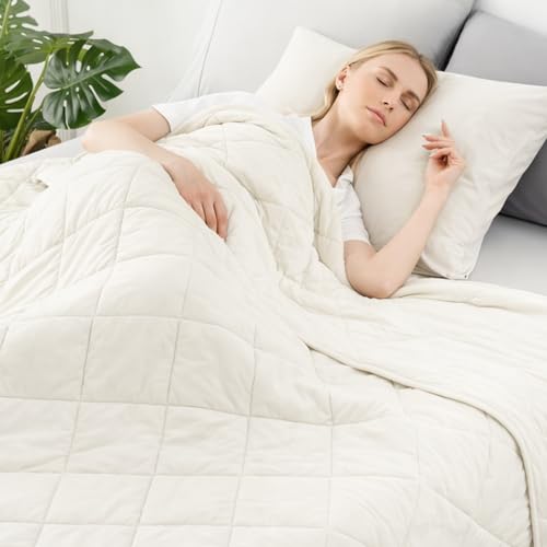 Cozy Bliss Cooling Blanket for Hot Sleepers King Size, Q-Max 0.45 Cooling Comfort, Cold Blankets for Night Sweats Sleeping, Ultra-Cool Lightweight Breathable Summer Blanket for Bed, Off White - color: Off White, size: King (108" x 90")