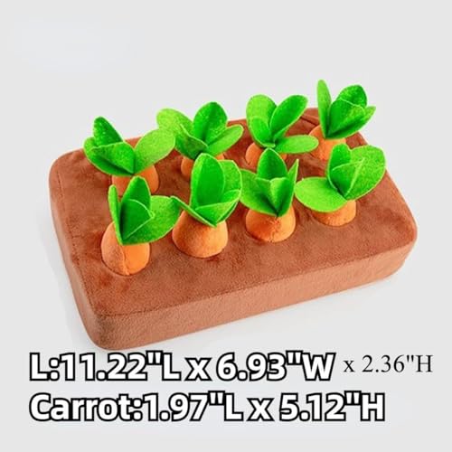 Upgraded Interactive Rabbit Enrichment Toys, Hide and Seek Snuffle Mat with Plush Carrot and Feeder Cups for Boredom & Stimulating, Bunny Puzzle for Puppies, Guinea Pigs, Kitten, Chinchilla (Large) - size: Large
