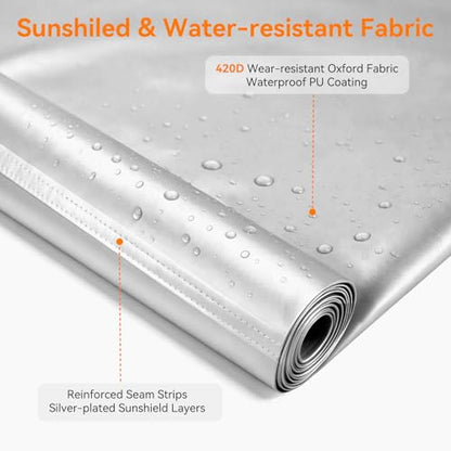 Chicken Coop Cover Waterproof, 11.7 * 6.7ft 420D Durable Oxford Fabric, Sunshade Water-Resistant Tarp for Walk-in Chicken Run Pen with Ball Bungees Cords, 1pc
