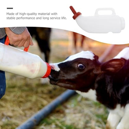 BESTonZON Calf Feeding Bottle 2L Thickened Nursing Bottle for Livestock 2pcs with Random Nipple Color Suitable for Cattle and Sheep Feeding Random Color