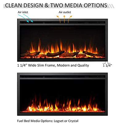 LegendFlame 40" W Austin in Wall Recessed & Wall Mounted Electric Fireplace (EF286A) - size: 40"