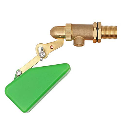 1/2 Inch Brass Valve with Plastic Float Water Float Valve with Adjustable Arm Automatic Fill Float Ball Valve for Water Tank Fountains Livestock Waterer