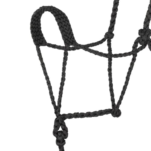 Weaver Leather Black Braided Rope Halter with Lead