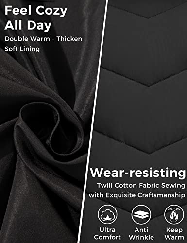 wantdo Women's Quilted Winter Coats Hooded Warm Puffer Jacket with Fleece Hood - color: Black, size: Large
