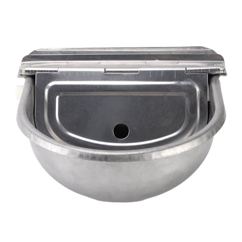 Dpofirs Large Capacity Animal Water Bowl | Automatic Stainless Steel Drinking Trough Dispenser for Livestock Dogs Horses Cows Easy