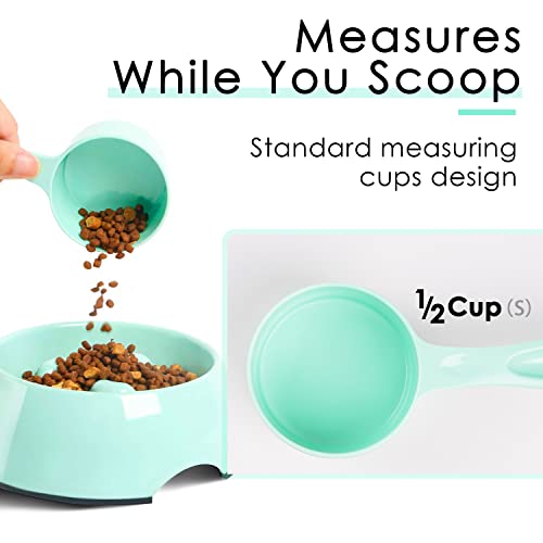 Super Design 1/2 Cup Dog Food Scoop for Container Melamine Measuring Scoop for Dogs Cats Birds and Rabbits Pet Food Feeding Scoop Dishwasher Safe - Baby Green - color: Green ½ Cup