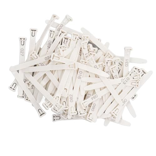 Chicken Leg Rings 1-100 Numbered | Reusable Poultry Identification Leg Bands for Ducks/Chicks/Pigeons/Goose | Sturdy PP Material Easy to Apply and Take Off (White) - color: White