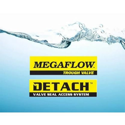 Jobe Valves J-MFV0100DLT Megaflow Trough Valve 1" NPT, 200 L/Min High Flow, 150 PSI, Detachable Base with Long Tail, Float Operated Water Valve for Livestock Troughs & Tanks, Yellow/Black