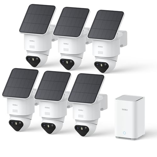 aosu T2 Ultra 4K Security Cameras Wireless Outdoor, 6 Cam Kit, Smart Home Security System with TrueColor Night Vision, AI Recognition & 360° Motion Tracking, Solar Power, Expandable 1TB Local Storage - style: 6-Cam Kit